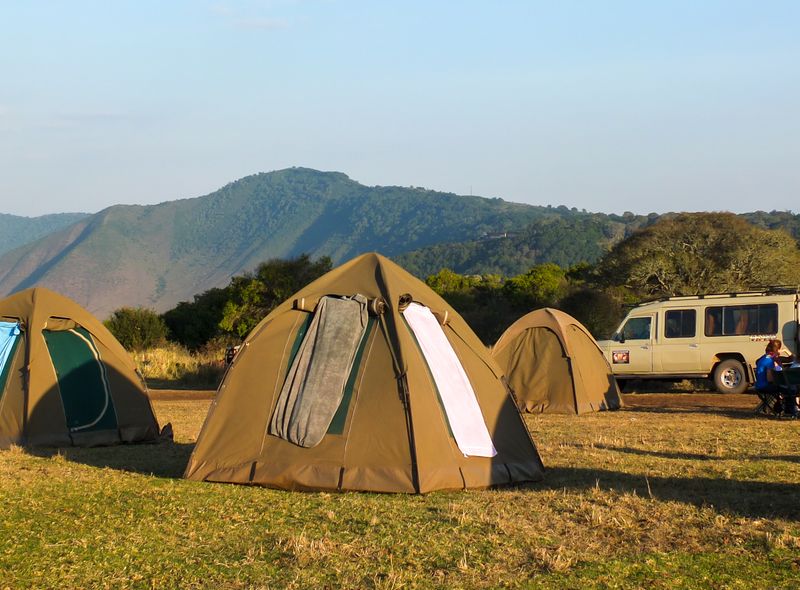 Tanzania safari camping tent campsite ngorongoro crater