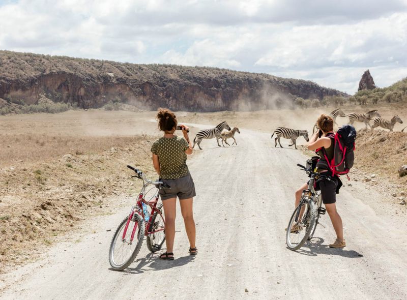 met de fiets op safari