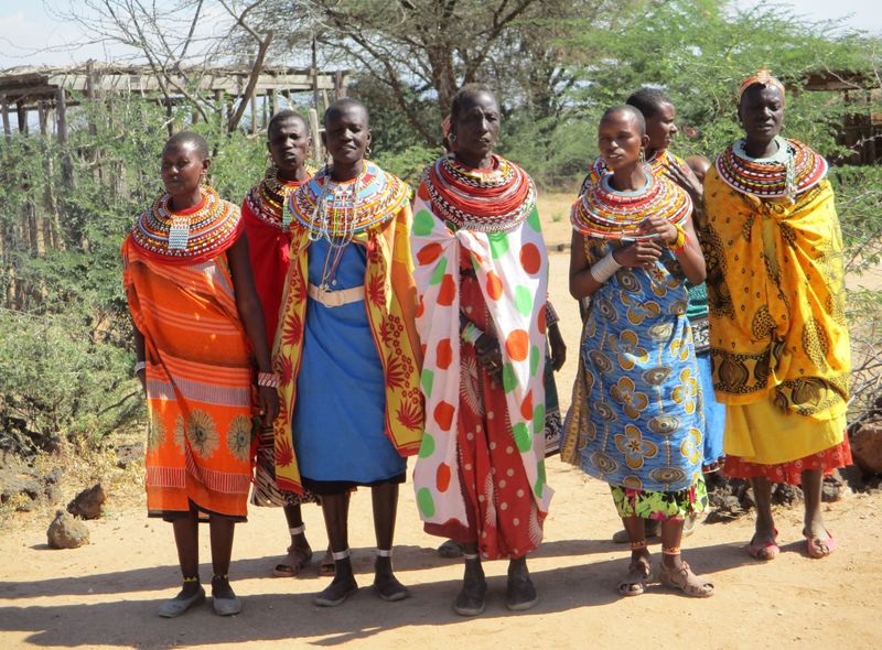 Samburu-vrouwen in Umoja village in Kenia