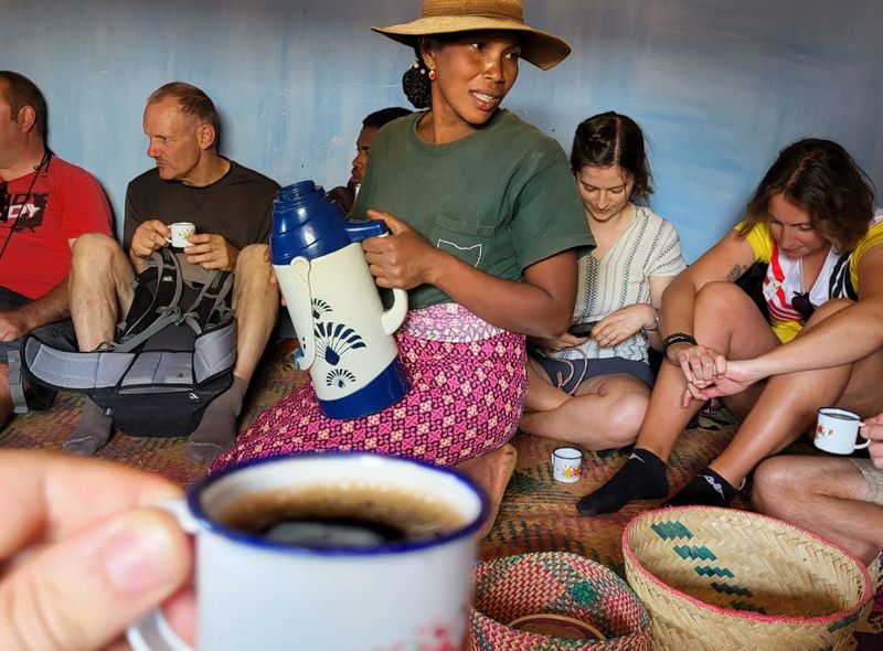 Groepsreis Madagascar koffiepauze
