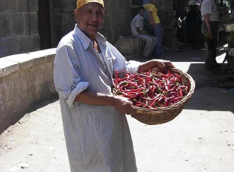 Egypte groepsreis Caïro lokale verkoper