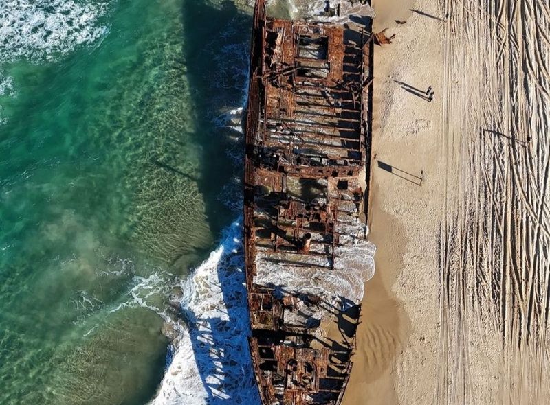 Australië groepsreis Maheno wrak K&#039;Gari