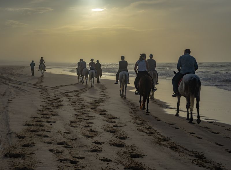 Groepsreis Senegal paardrijden op het strand