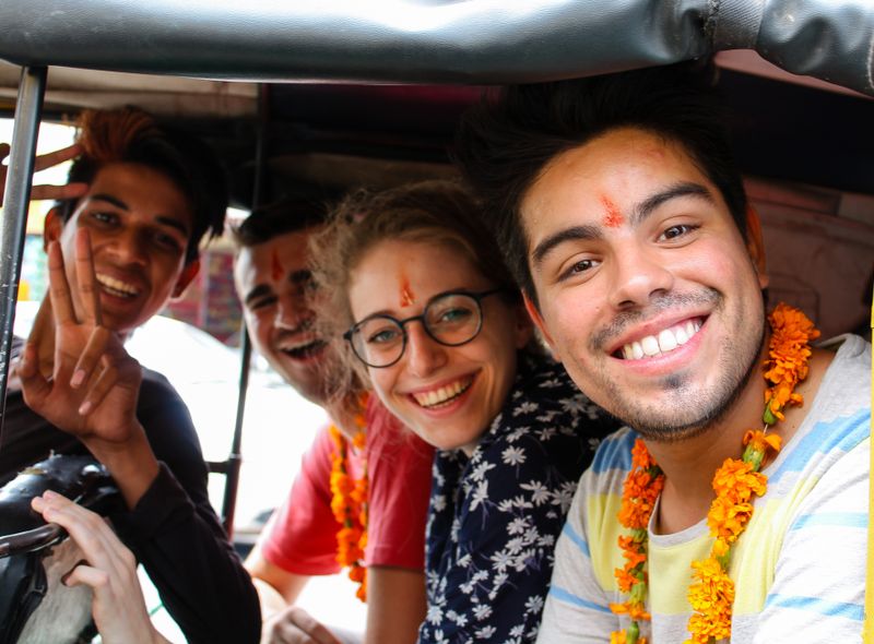 Groepsreis jongerenreis India rickshaw