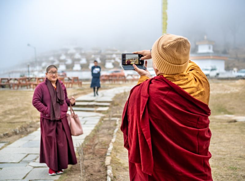 Groepsreis India en Bhutan boeddhistische monniken