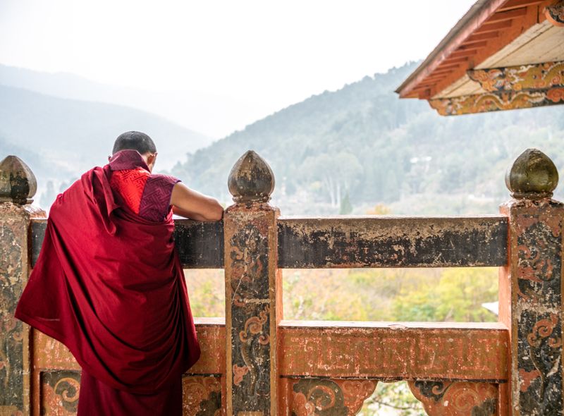 Groepsreis India en Bhutan monnik