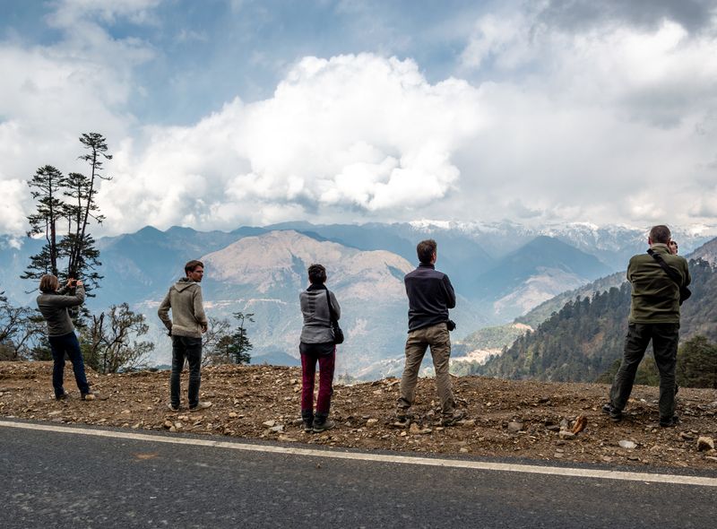 Groepsreis India en Bhutan uitzicht onderweg pass