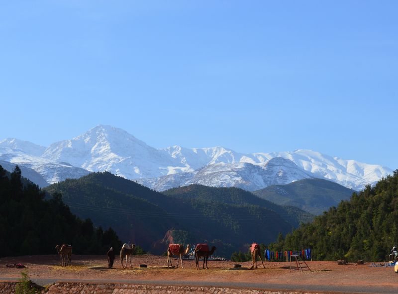 Uitzicht bij Ourika Vallei Hoge Atlas bergen
