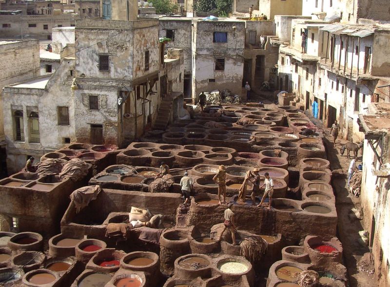 Marokko Fez leerlooierij