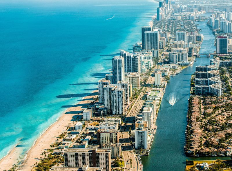 Drone View van Miami Beach, Florida
