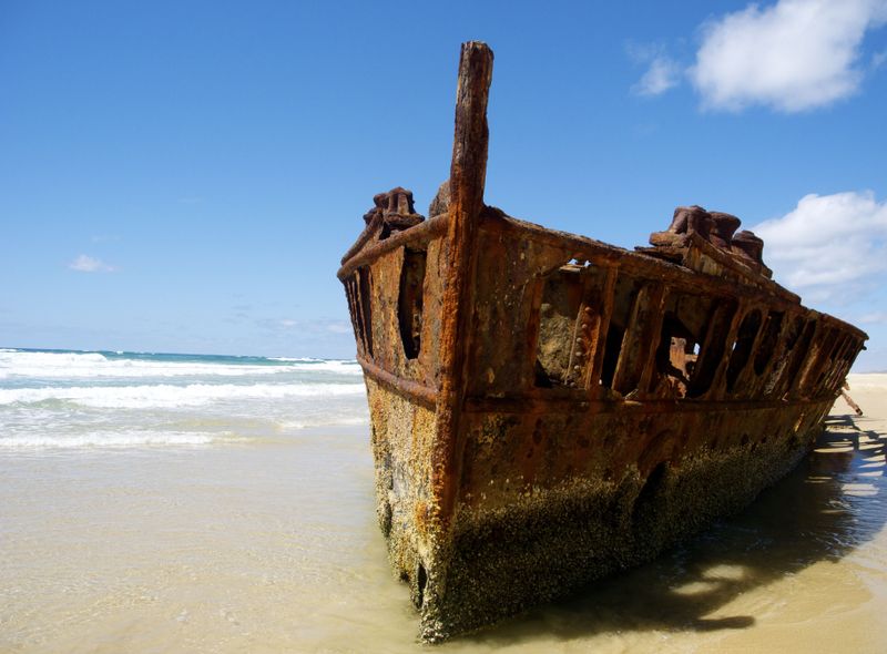 Groepsreis Asutralië K&#039;Gari wrak van de Maheno
