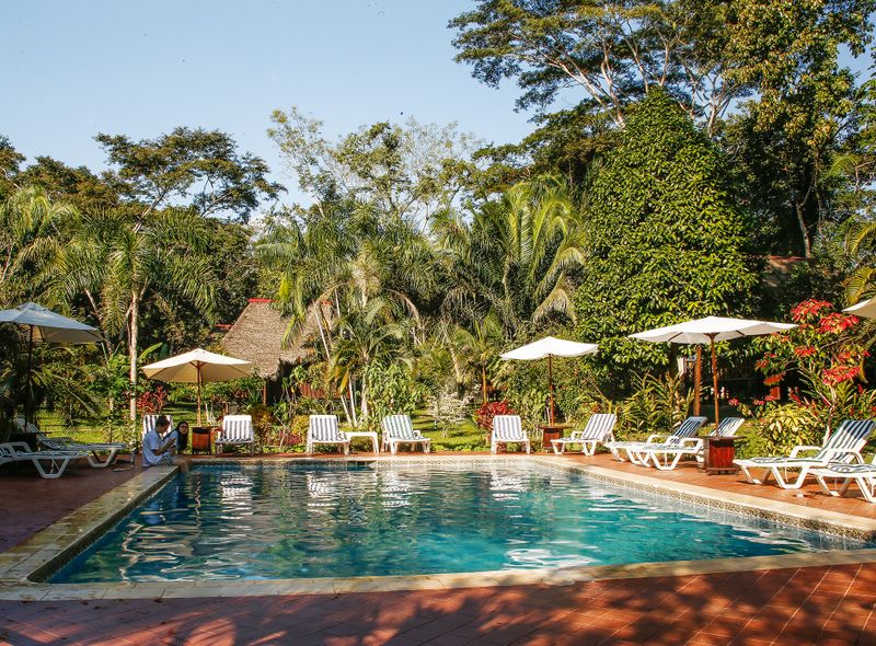 Zwembad Corto Maltes lodge, Puerto maldonado Peru