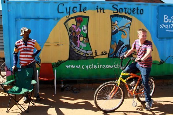 fietstocht in Johannesburg