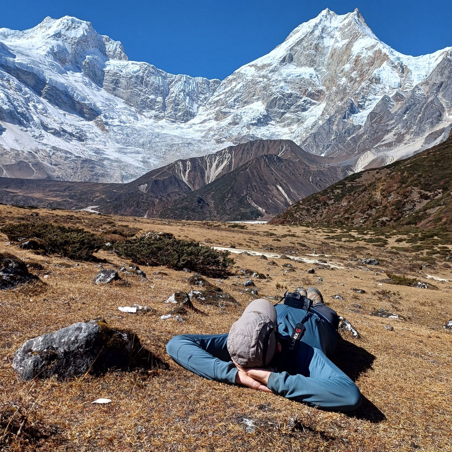uitrusten tijdens trekking in nepal