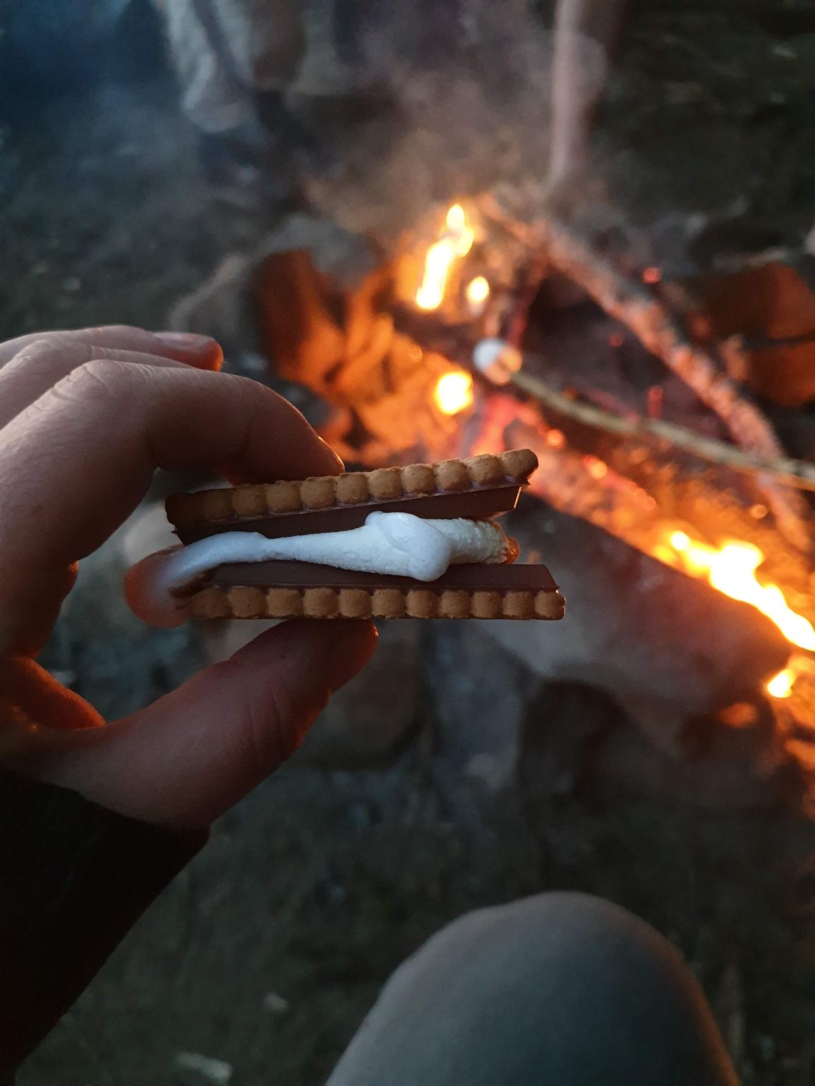 s&#039;mores aan het kampvuur