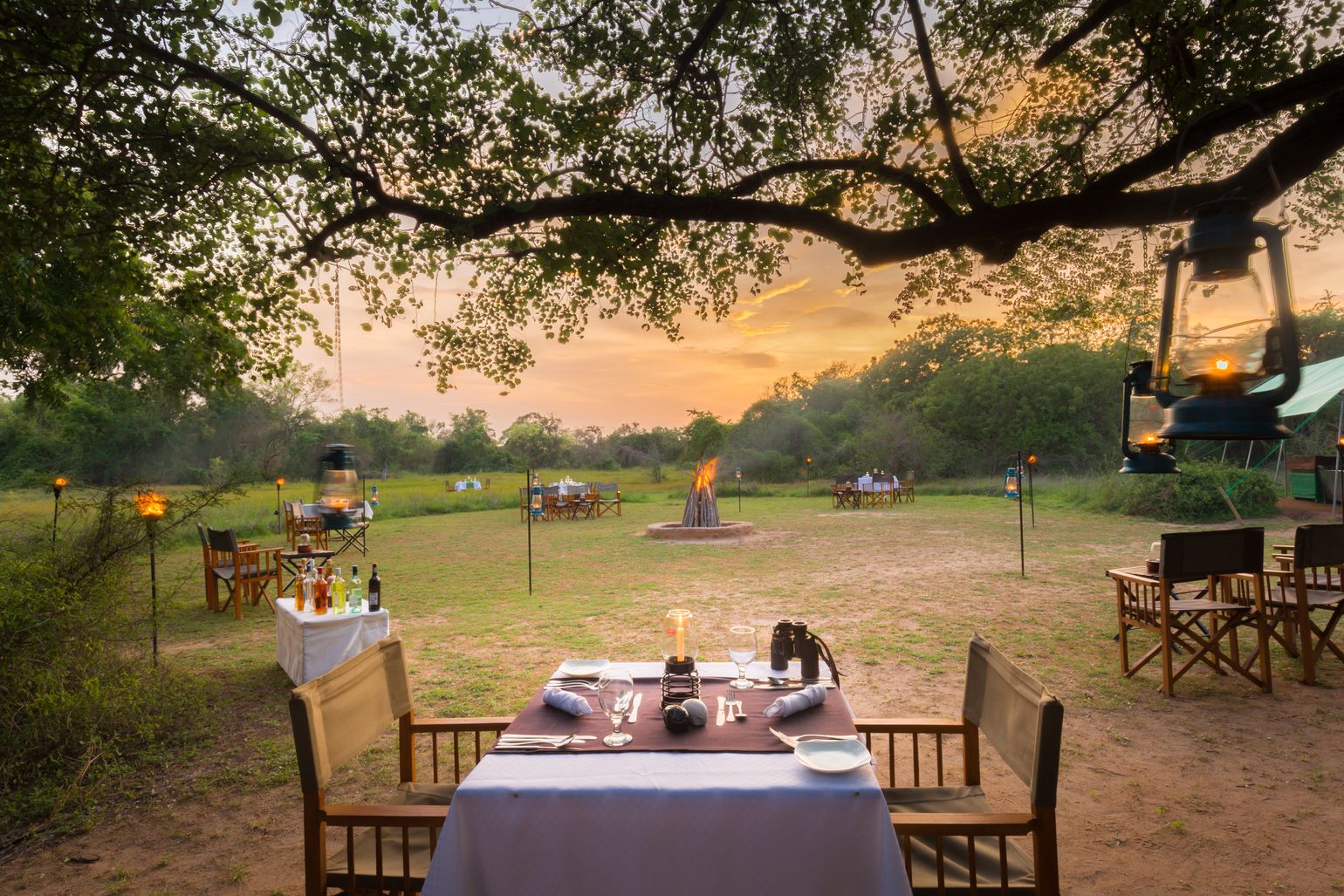 luxe tentenkamp safari sri lanka wilpattu diner