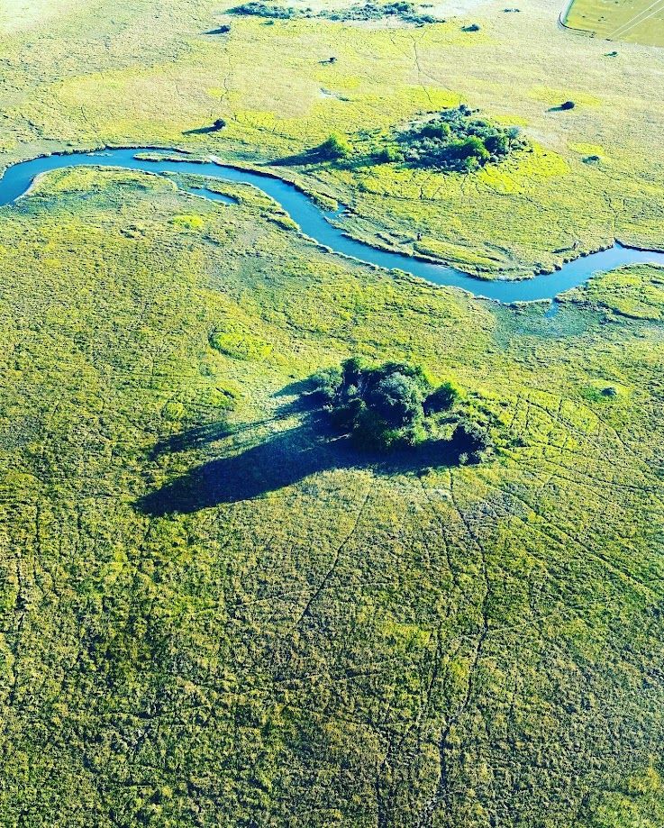 Okavango delta vanuit een vliegtuig
