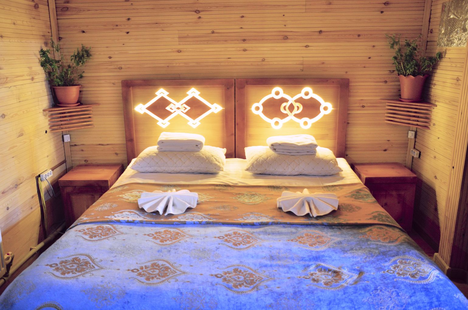 slaapkamer in een yurt