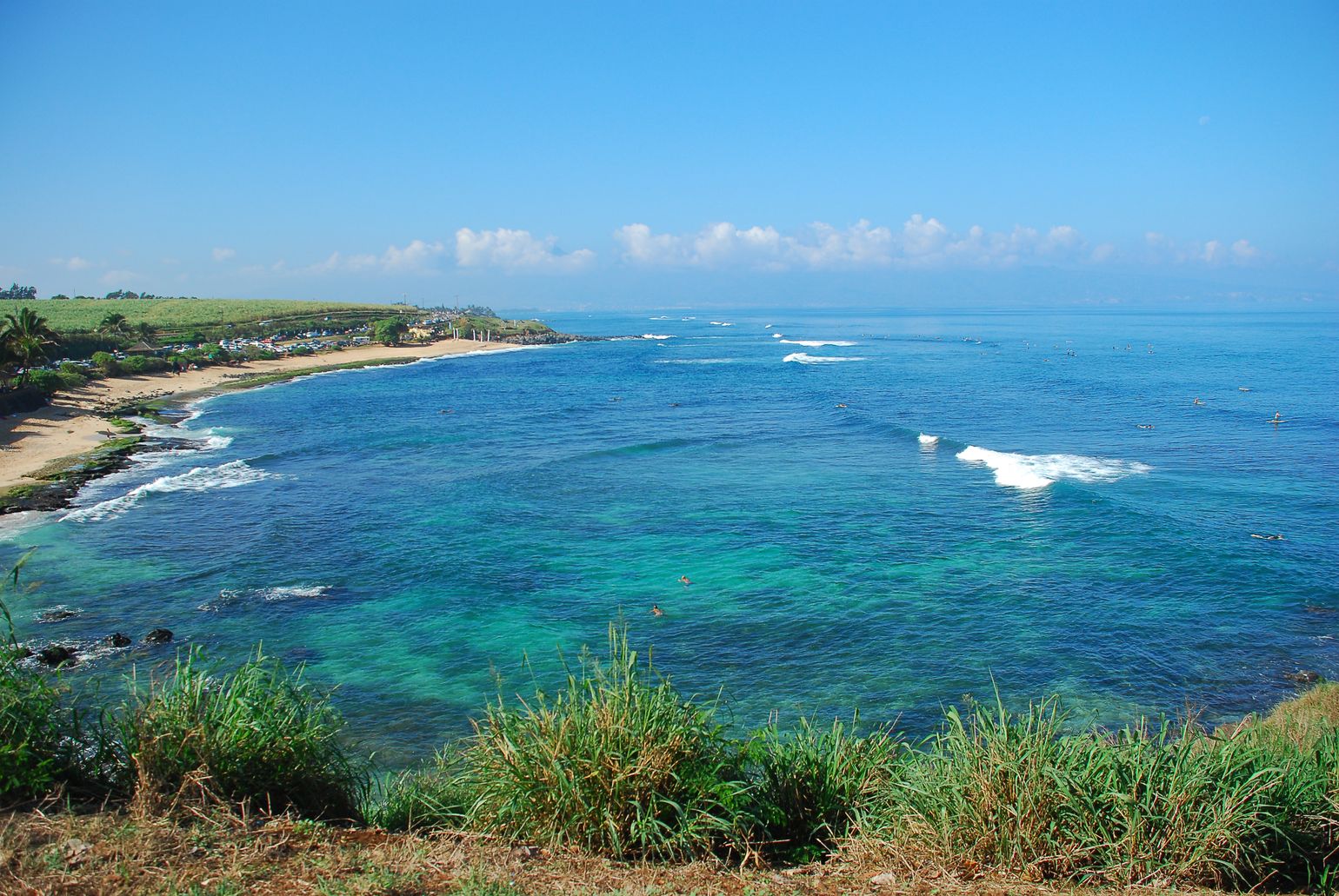 Panorama over de kust van Hawaii