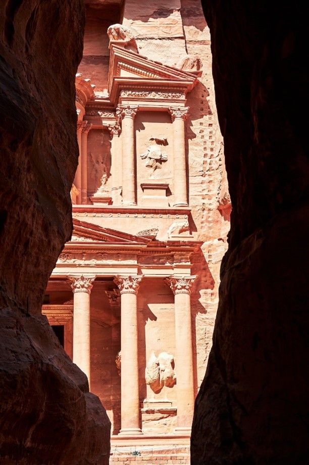 Uitzicht op de treasury in Petra