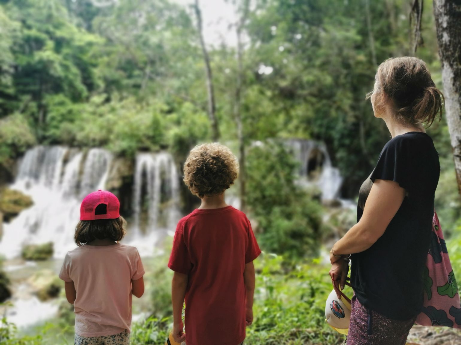 Watervallen in Mexico met kinderen
