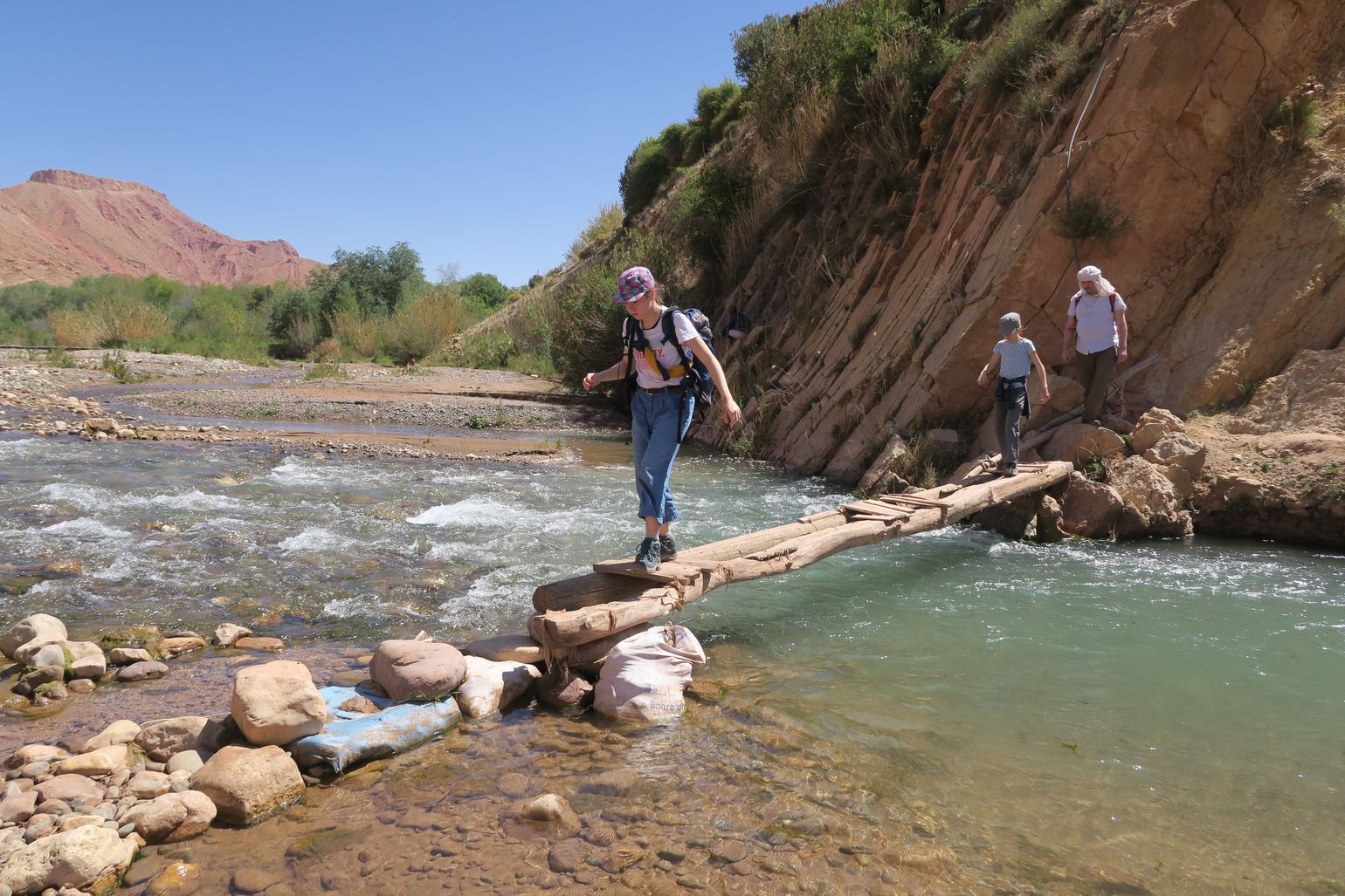 wandelen met kinderen in Marokko