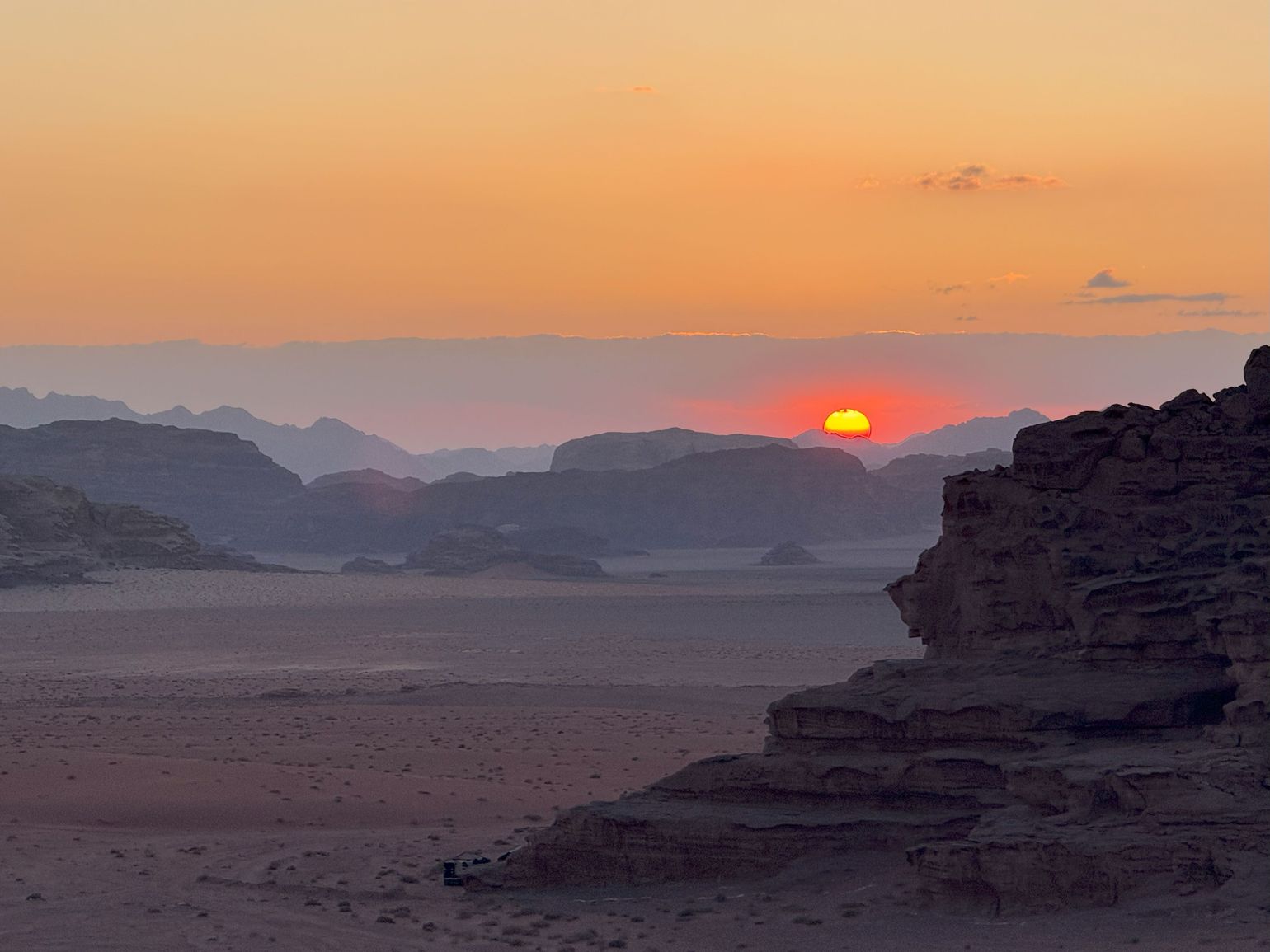 wadi rum zonsondergang