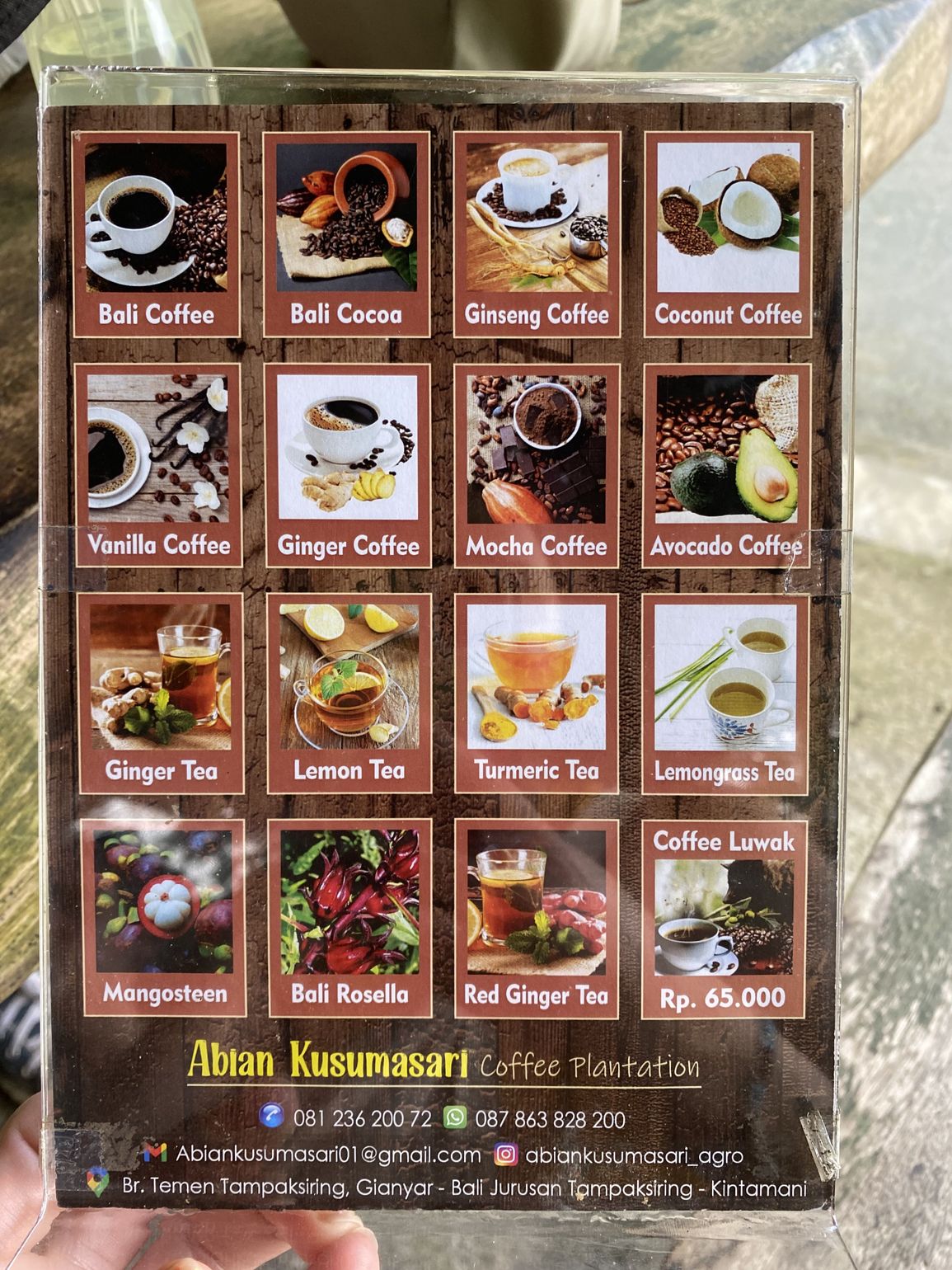 Bezoek aan koffie- en cacaoplantage voor de mountainbiketocht Bali Indonesië - Joker