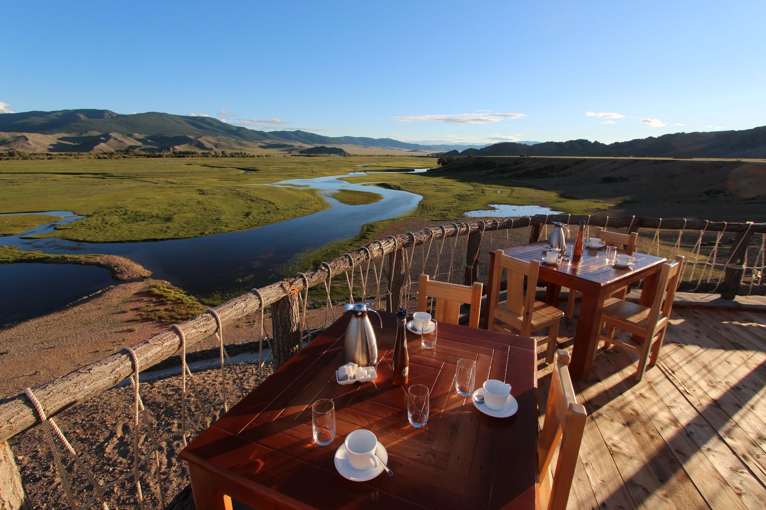 Uitzicht vanuit het restaurant