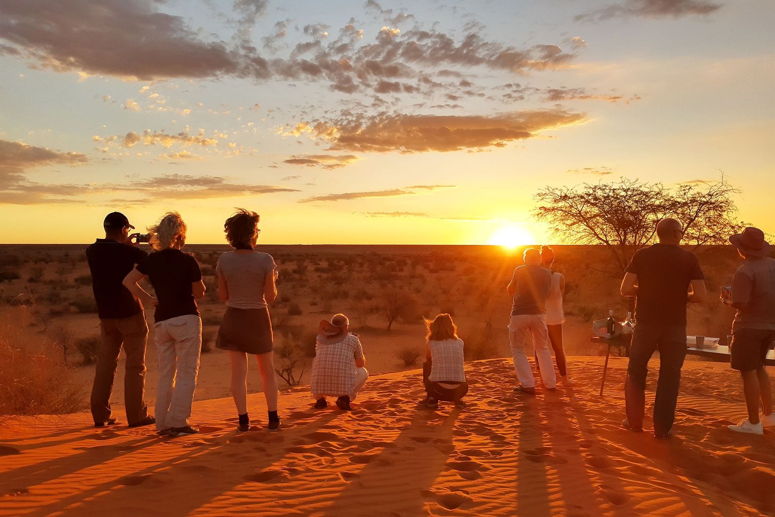 zonsondergang in de kalahari