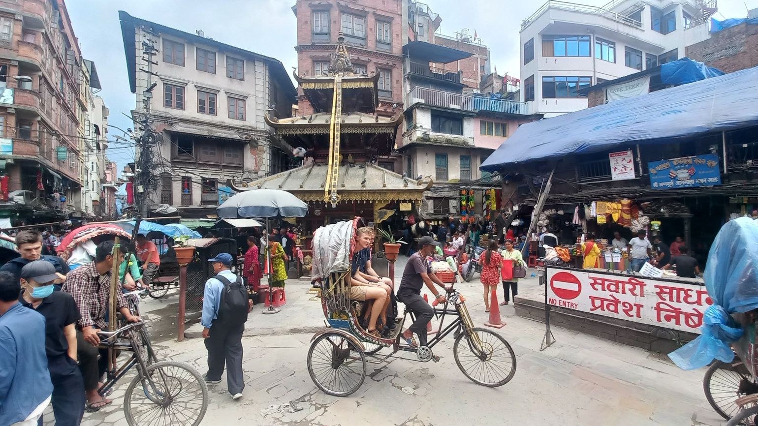 Straatbeeld in Nepal