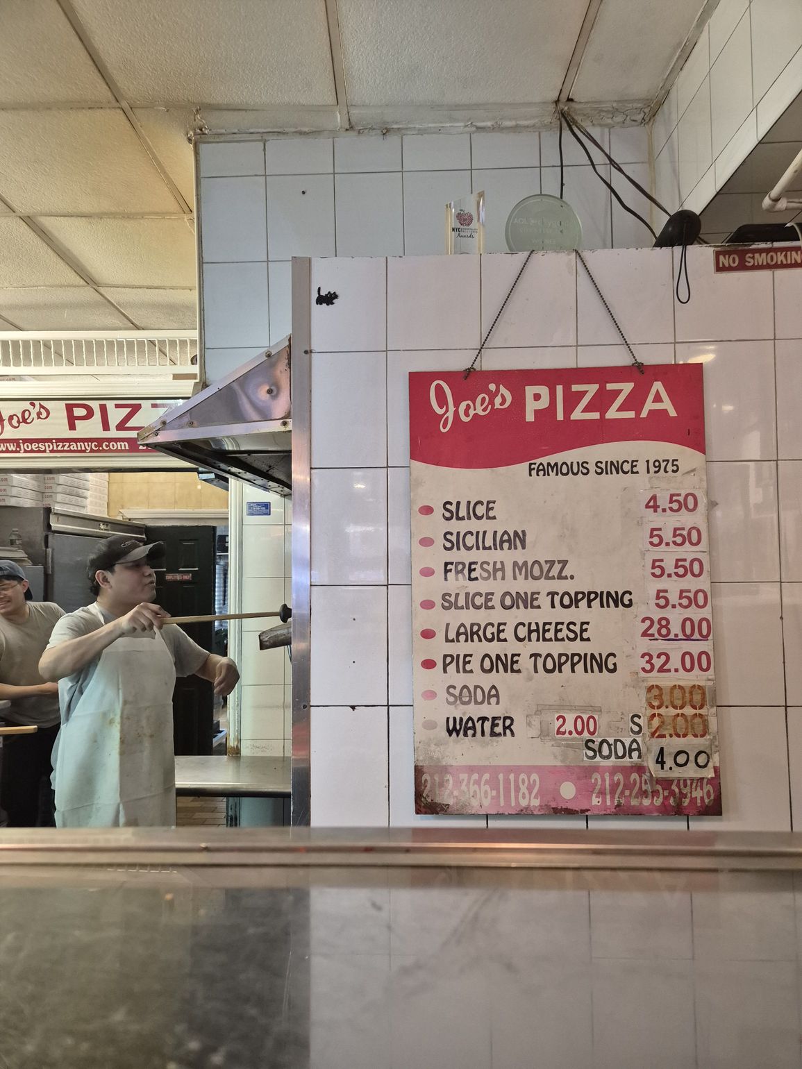 Joe's Pizza Menu