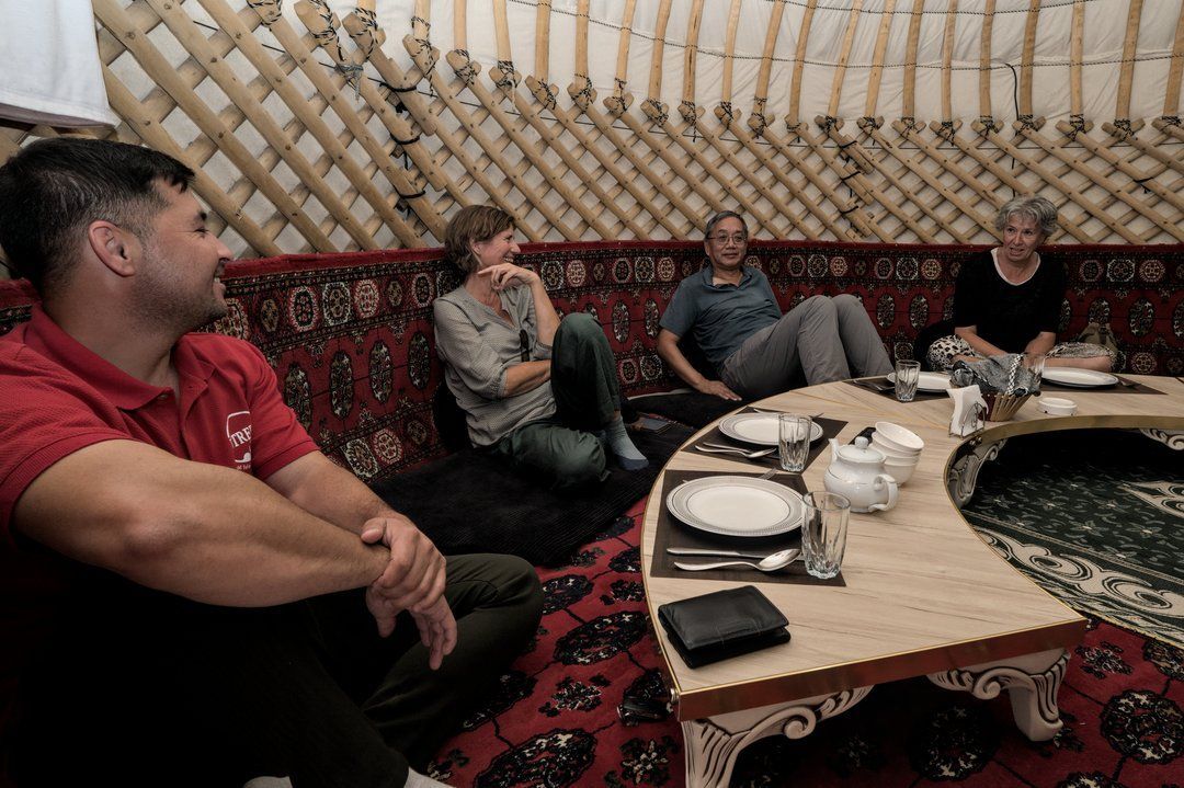 eten in een yurt