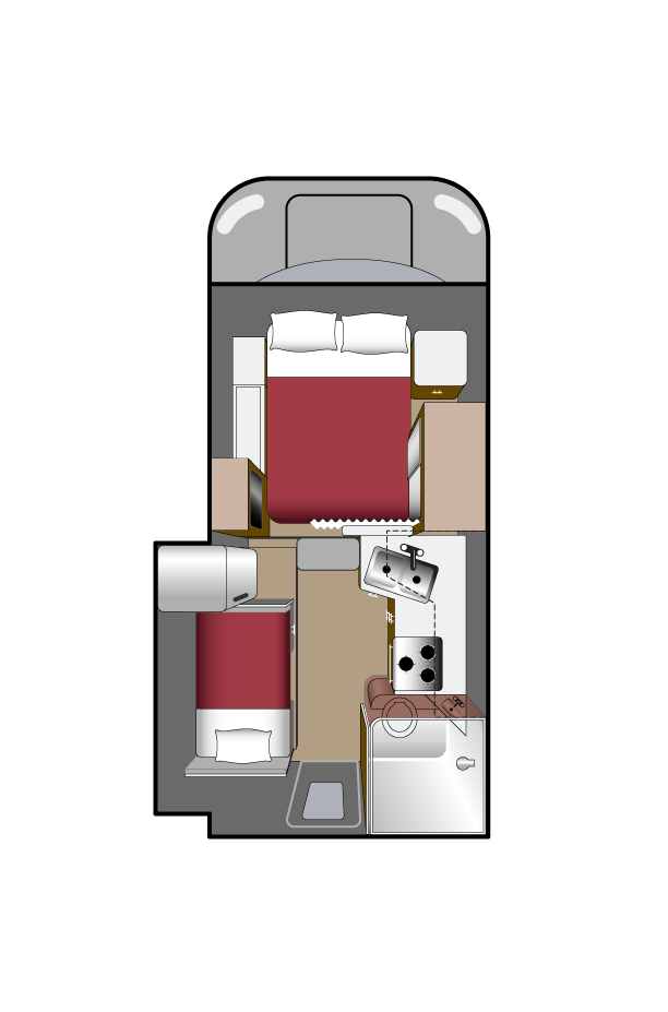Fraserway Truck Camper Slide Dinette floor plan