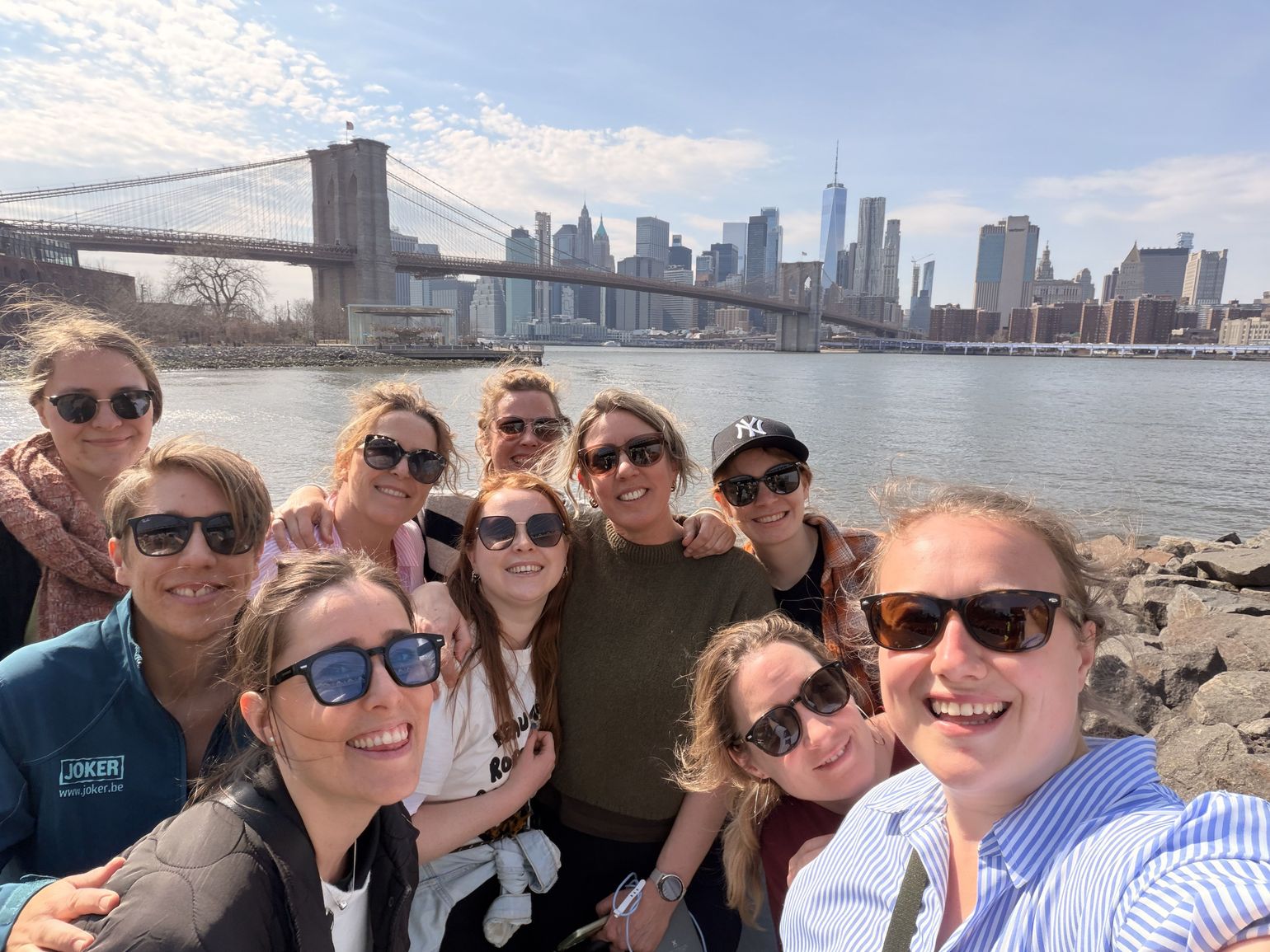 Biking Tour Brooklyn Bridge groepsselfie