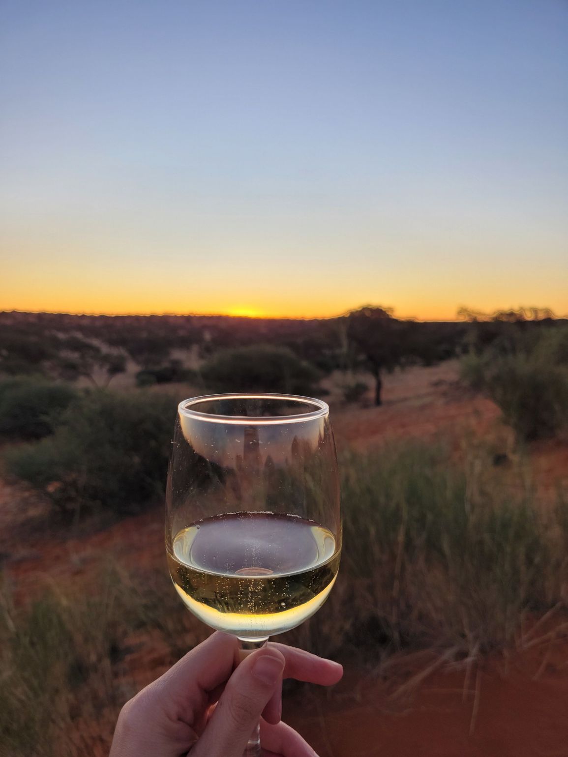 zonsondergang kalahari woestijn