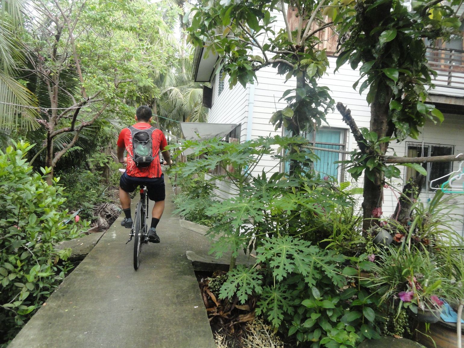 Fietsen op Bang Krachao in Bangkok