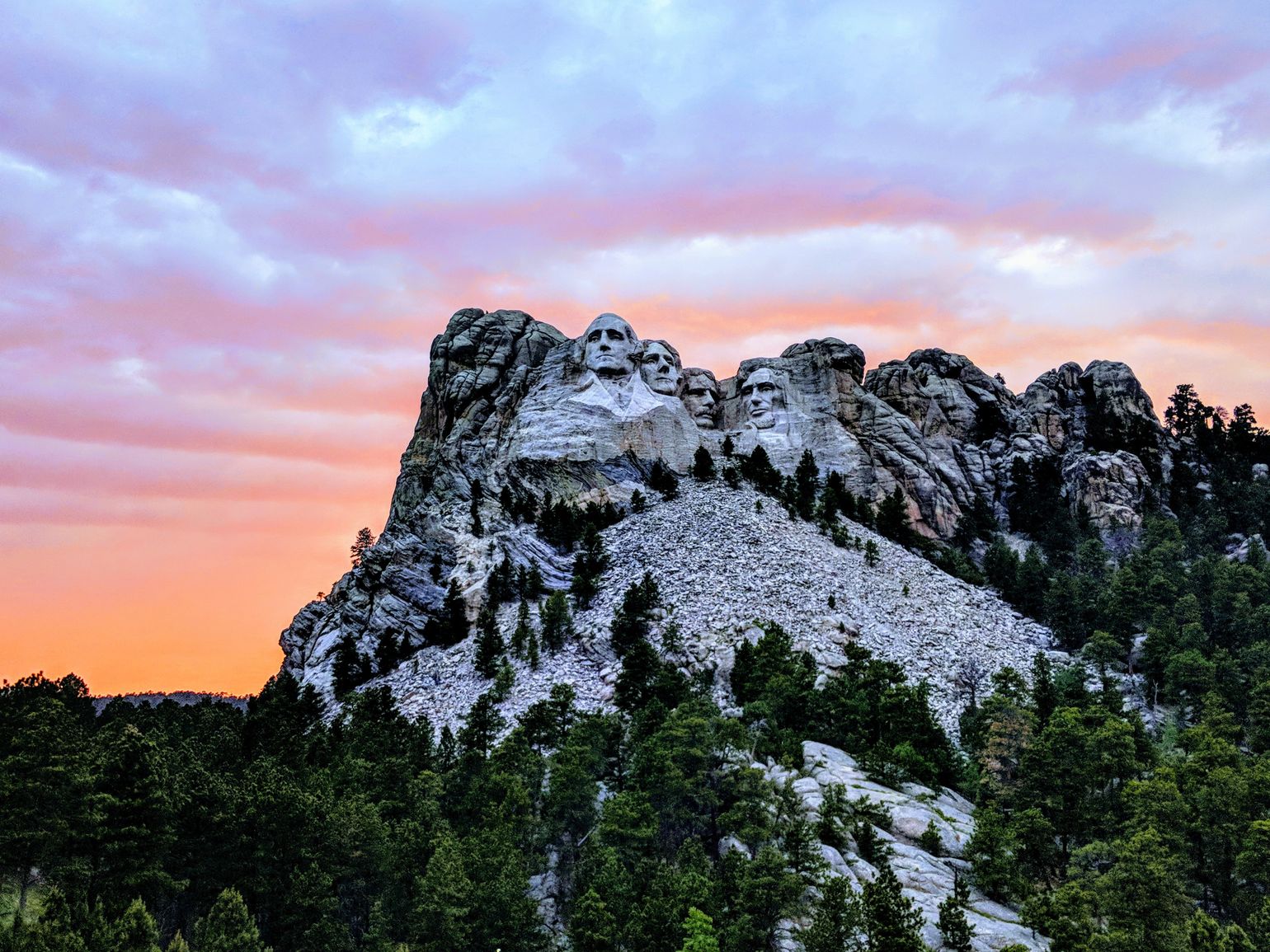 Mount Rushmore bij zonsondergang