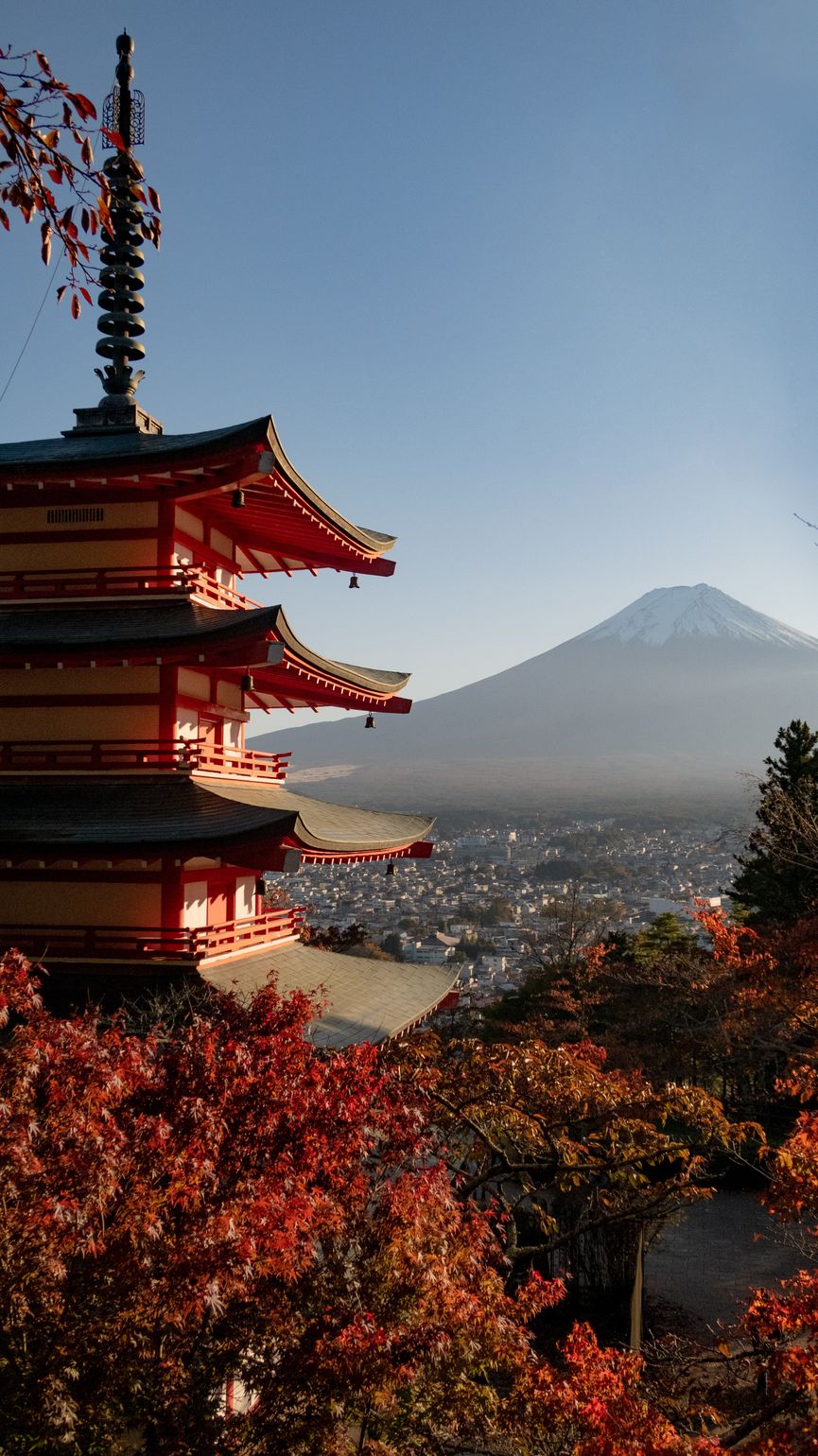 Japan Kawaguchiko Mount Fuji Herfst