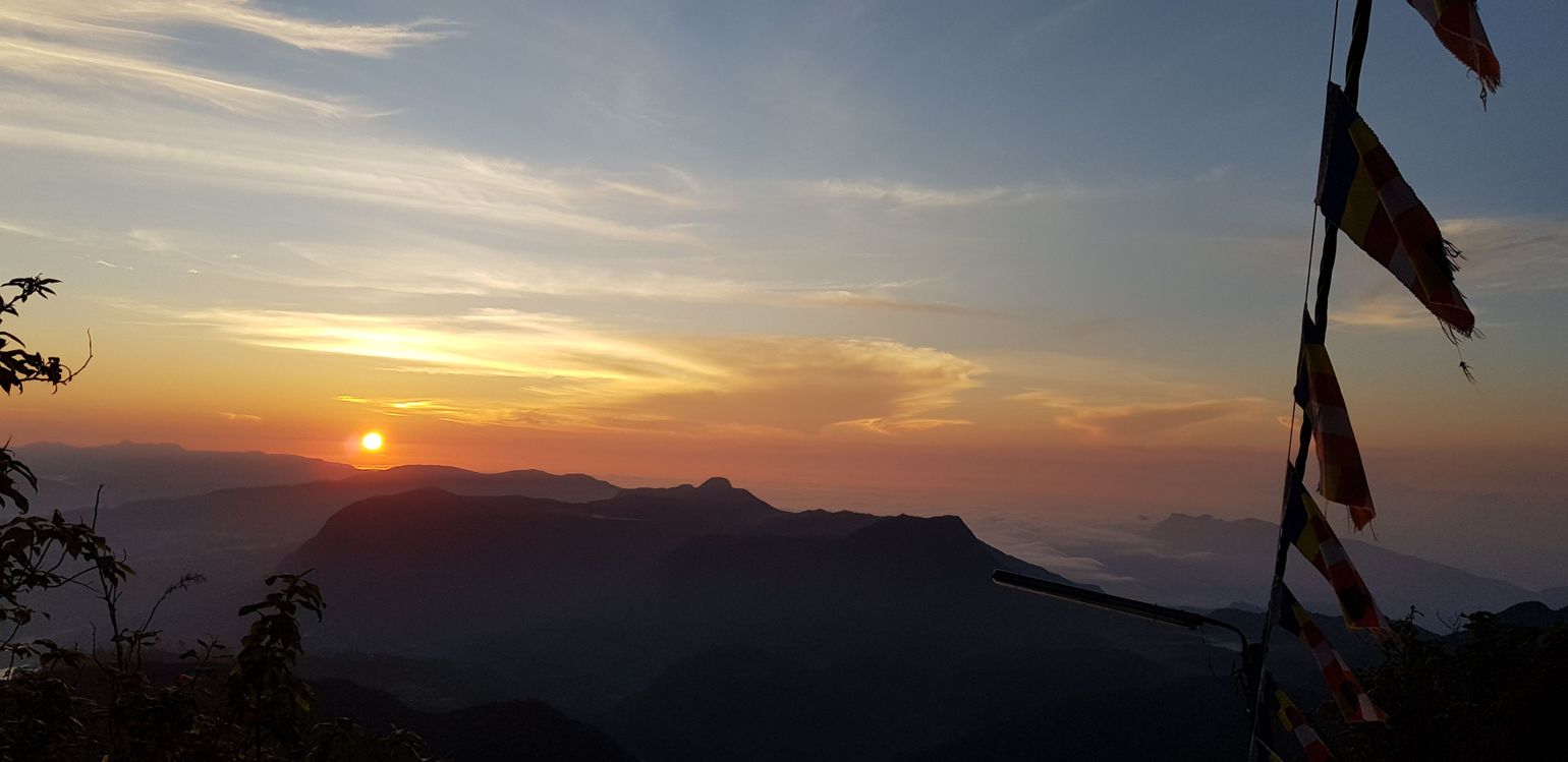 Zonsopgang Adams Peak Sri Lanka