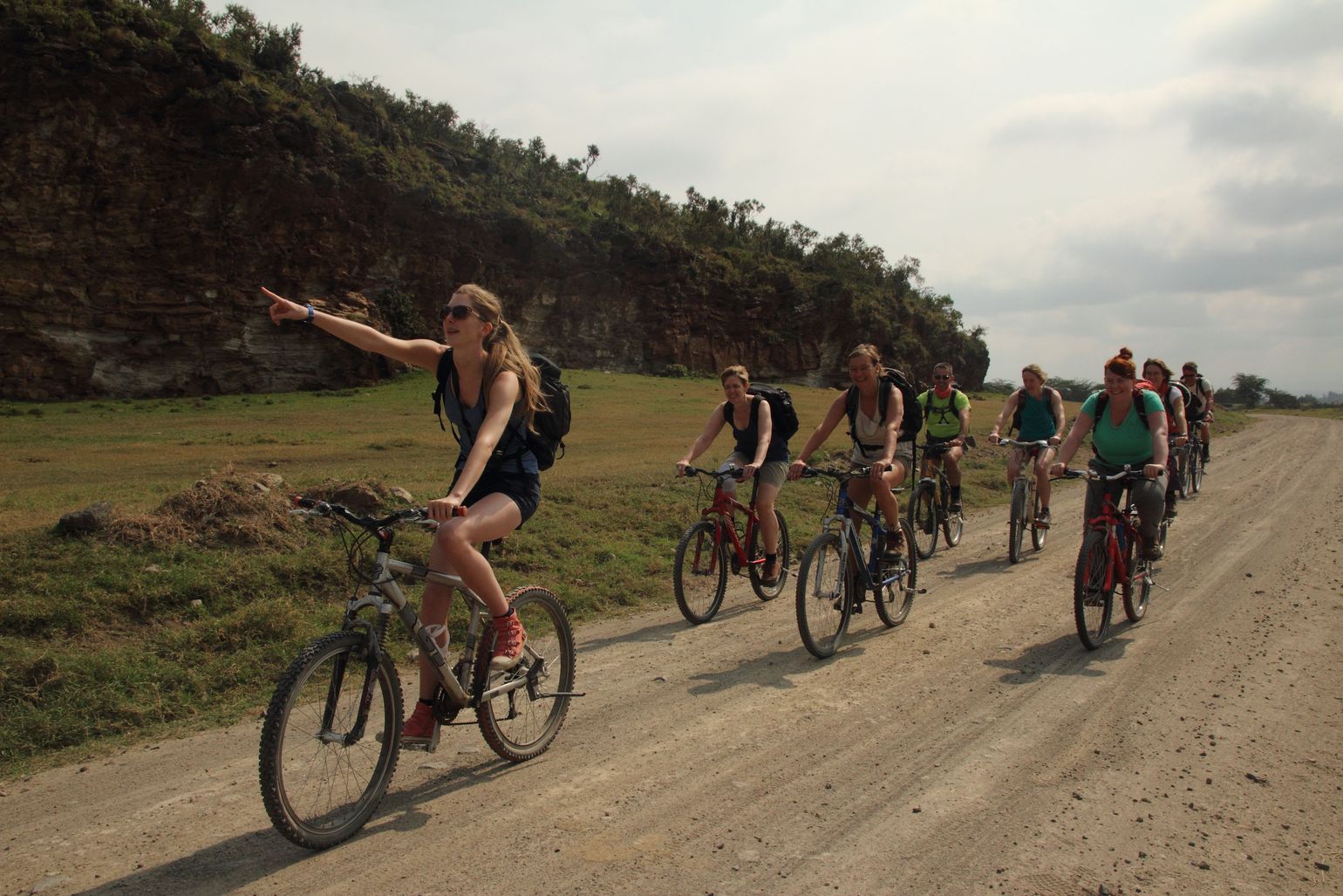 Fiets op groepsreis met joker