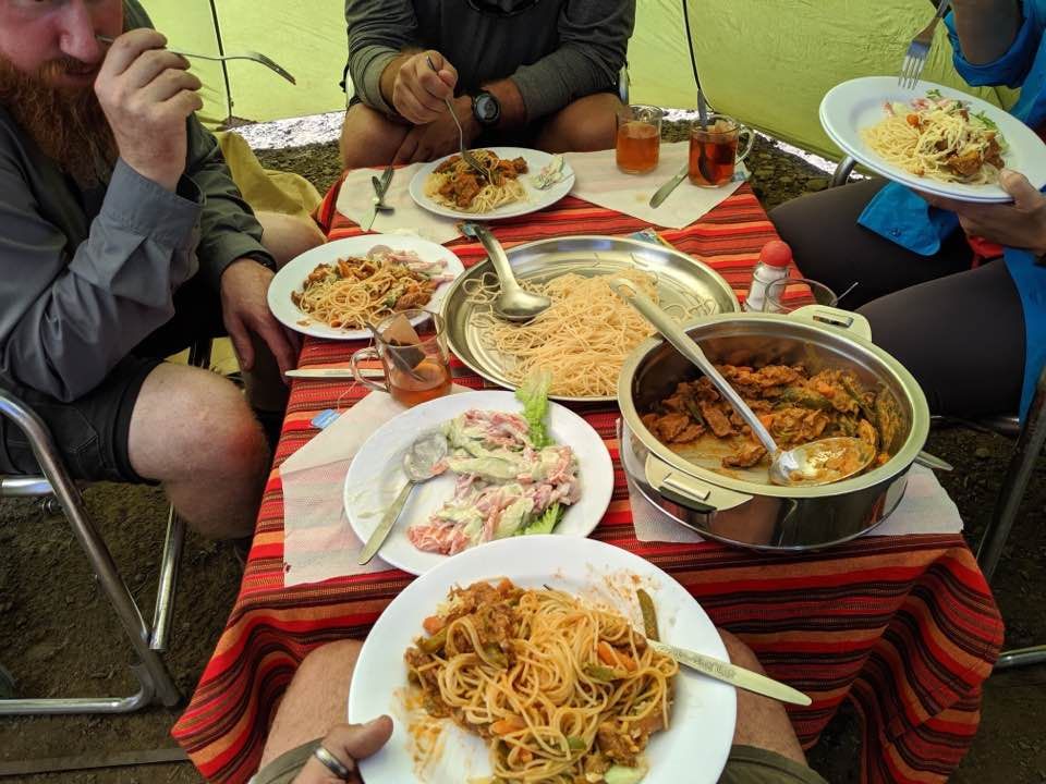 vers eten tijdens de trekking