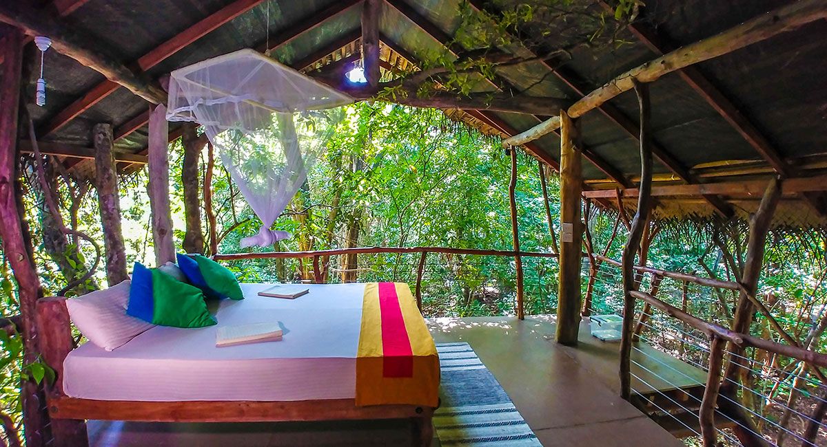 Slapen in een boomhut in Sri Lanka