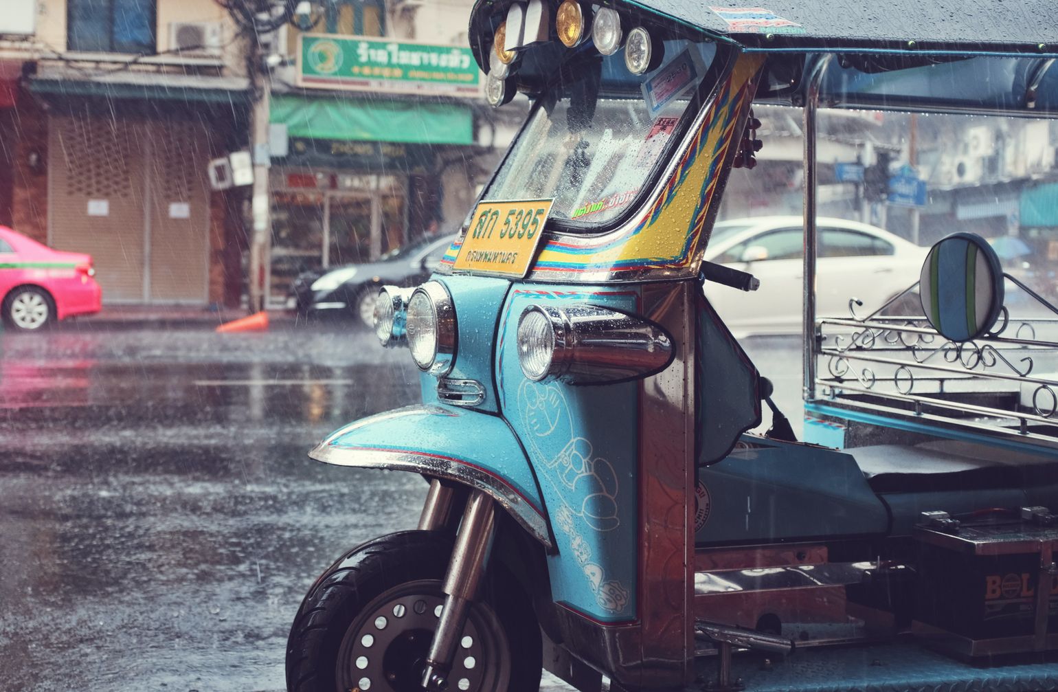 Thailand Bangkok Regen Tuktuk