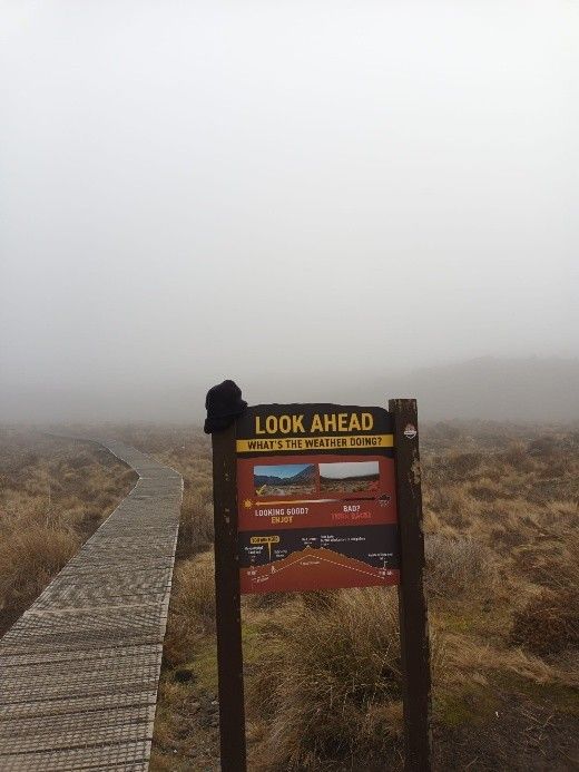 Tongagiro in de mist