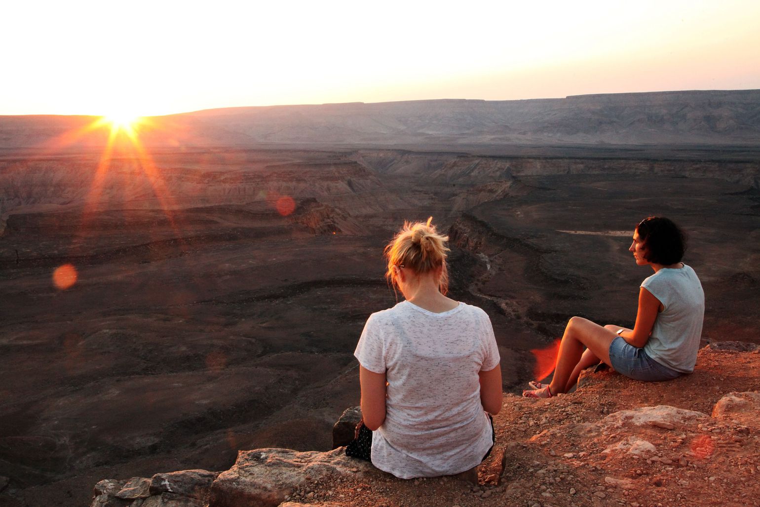 Uitzicht over de Fish River Canyon, Namibië