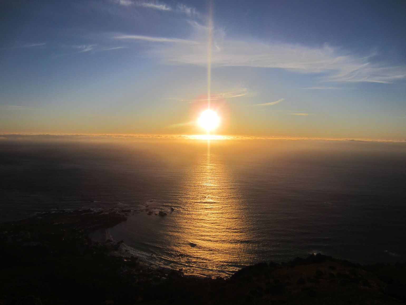 Zondsondergang vanop Lions Head, Zuid-Afrika