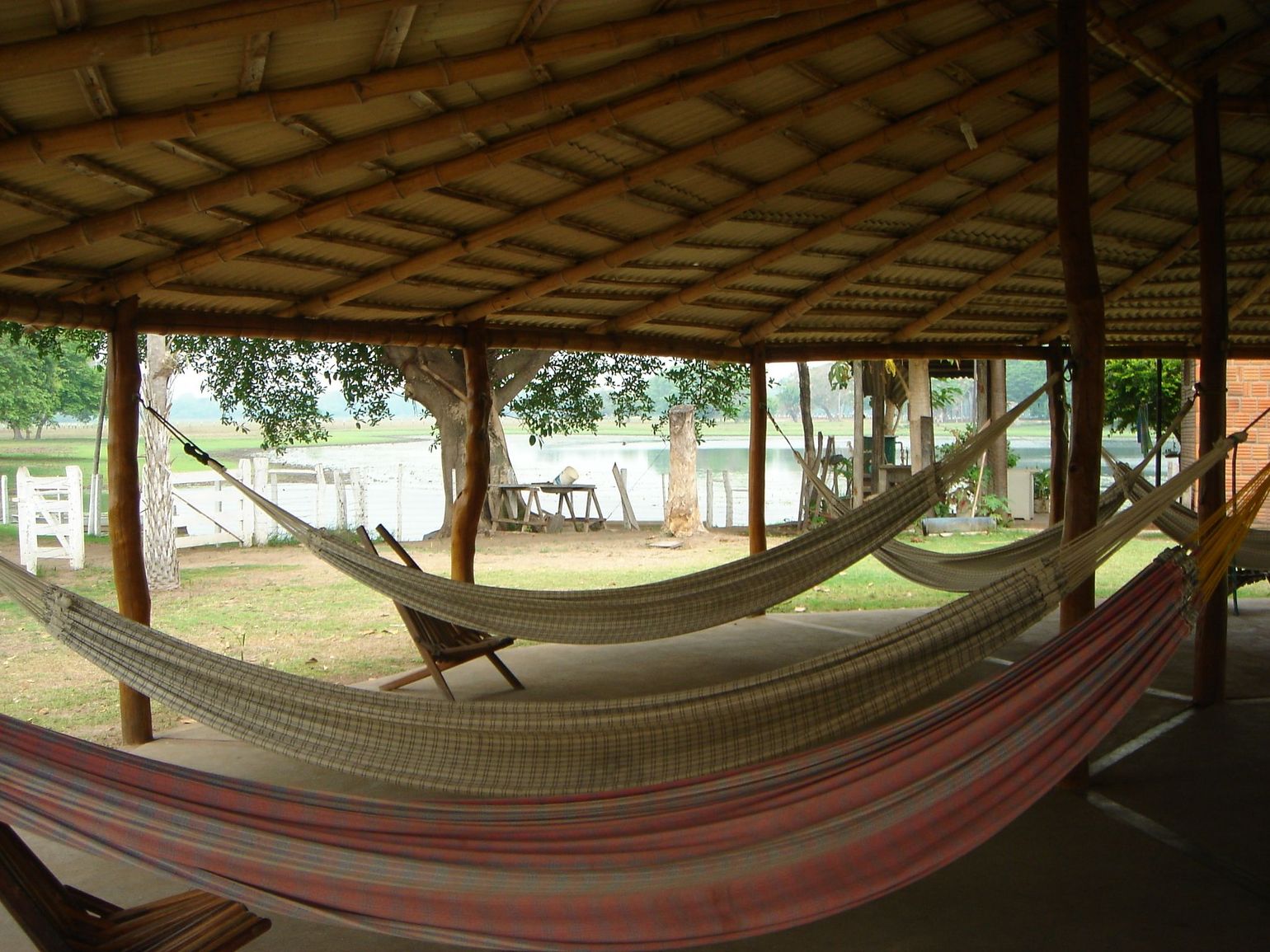 Slapen in hangmatten in de jungle van de Pantanal in Brazilië