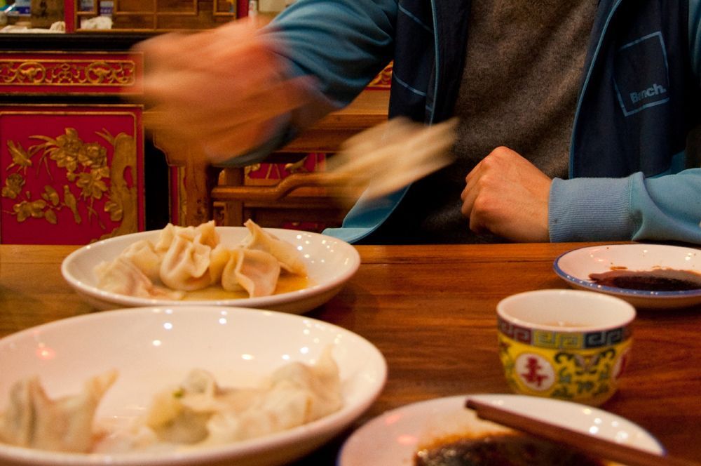 Dumplings bij restaurant Niuge Jiaozi