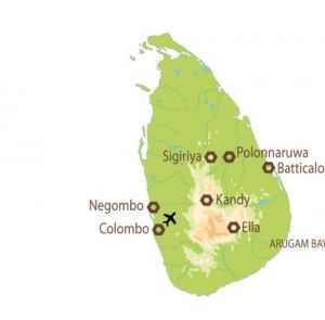 De kaart Sri Lanka komt van pas tijdens je individuele rondreis